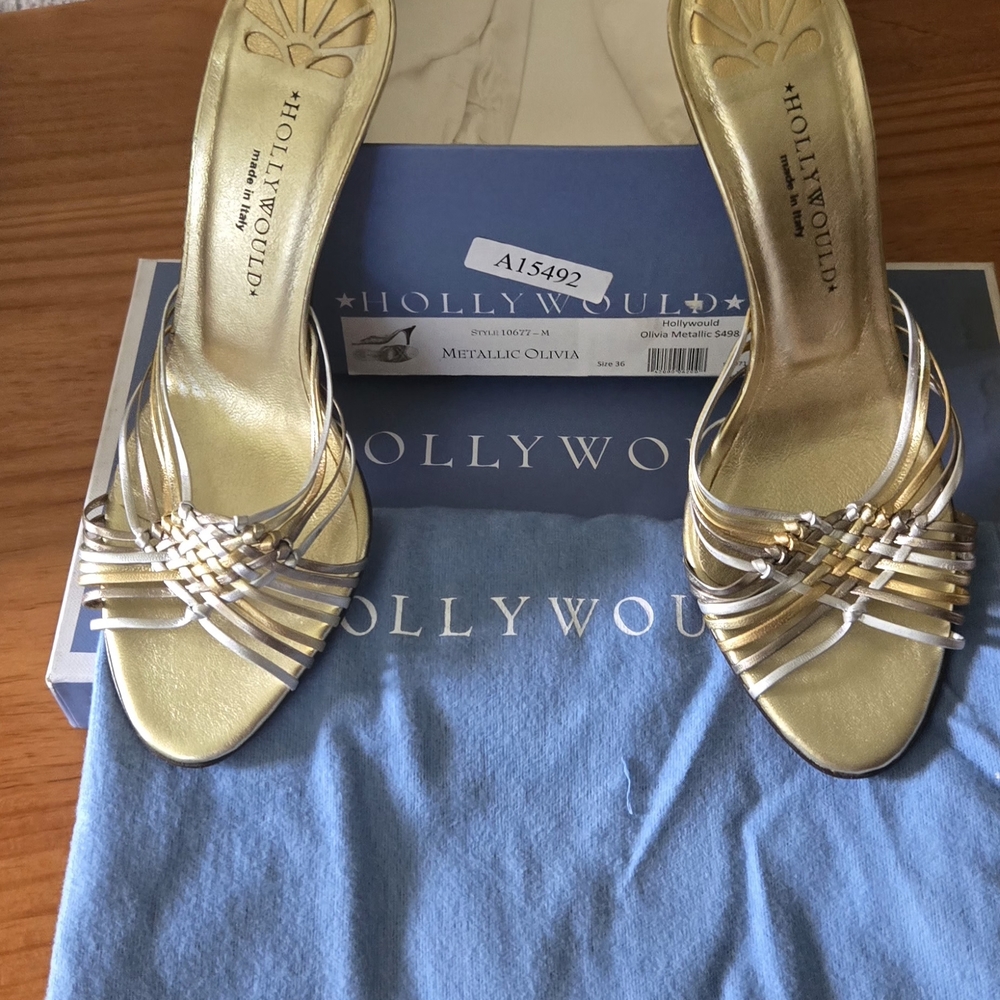 Maxine of Hollywood Gold Strappy Heels